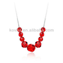Dubai fashion bridal ruby jewelry red crystal bead necklace